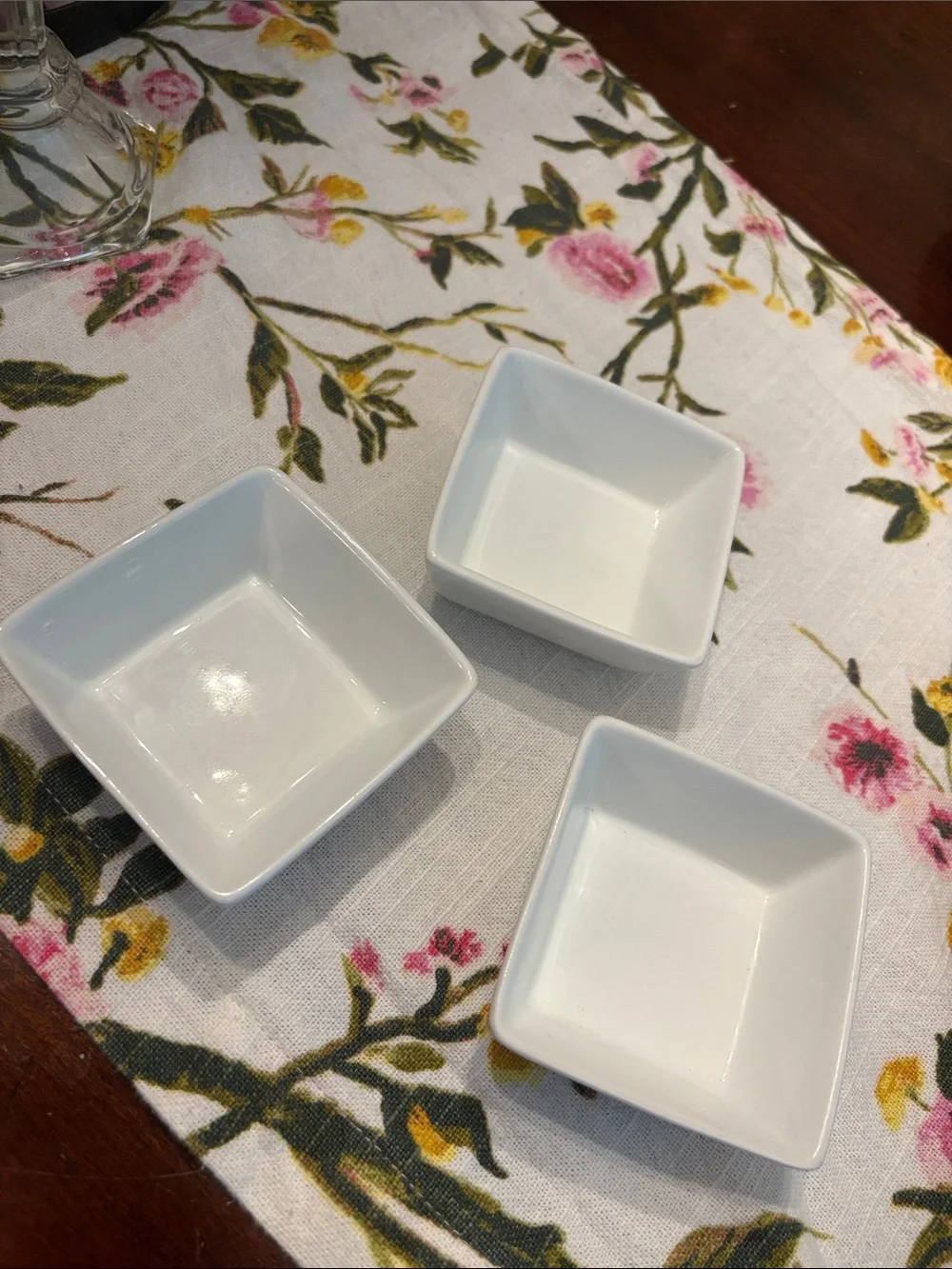 Set of 3 Pier 1 White Ceramic Dipping Bowls